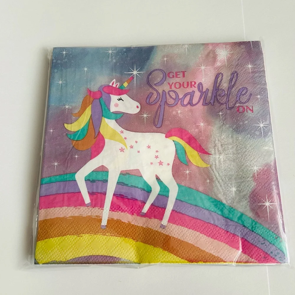 New 50 Luncheon Paper Napkins Unicorn 